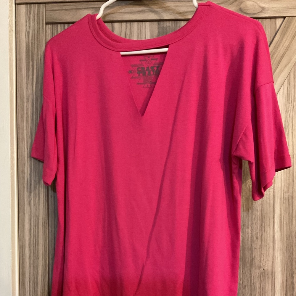 Pink V-Neck Women's Top
